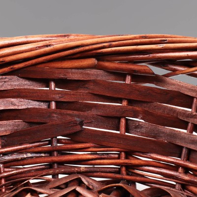 Корзина плетёная для хранения, ива, круглая, коричневая, с ручкой, набор 3 шт.