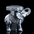 Статуэтка-подставка "Слон", серебристая, гипс, 35х22х32 см - Фото 3