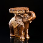 Подставка напольная "Слон", коричнево-золотая, гипс, 35х22х32 см - Фото 1