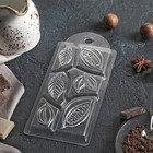 Форма для шоколада и конфет пластиковая «Какао дольки», 7×15×1 см, цвет прозрачный - Фото 3
