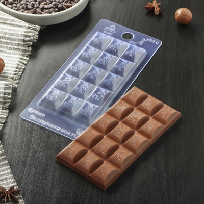 Форма для шоколада и конфет пластиковая 7×15×1 см «Воздушный», цвет прозрачный