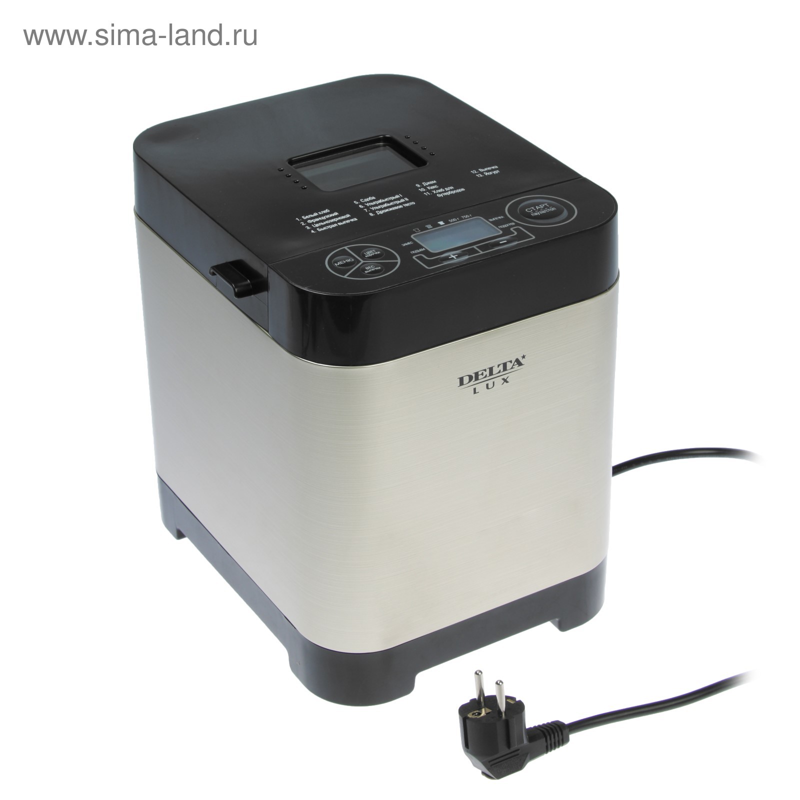 Хлебопечка DELTA LUX DL-8008В, 500 Вт, 13 программ, ускоренная выпечка ...