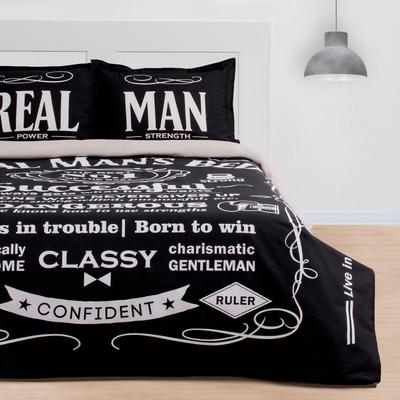 Постельное бельё евро «Этель» Real Man, ранфорс