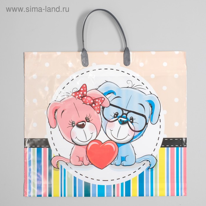 Пакет "Преданность и любовь", полиэтиленовый с пластиковой ручкой, 38 х 35 см, 110 мкм - Фото 1