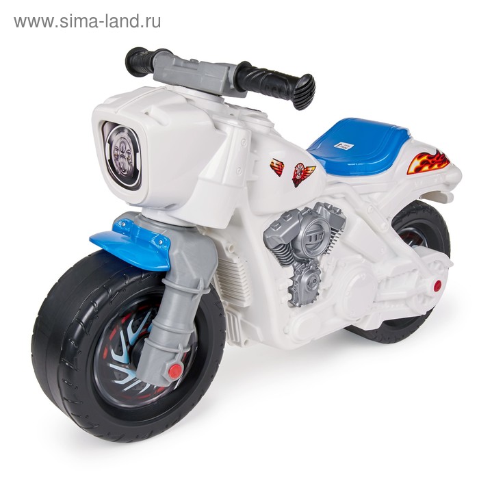 Толокар-мотобайк, белый - Фото 1