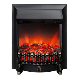 Электроочаг Fobos Lux Black, 20', 2000 Вт, 2 режима обогрева, муляж сгоревших дров