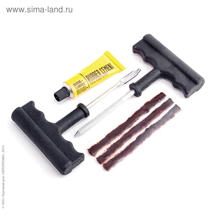 Ремкомплект бескамерных шин «AUTOPROFI», Standart, шило-рашпиль, аппликатор жгута, эластичные жгуты, клей - Фото 1