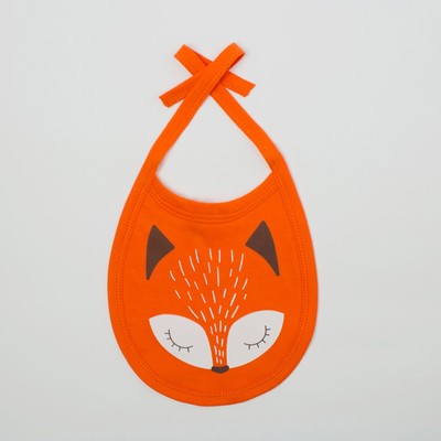 Слюнявчик Крошка Я "Лисичка", оранжевый