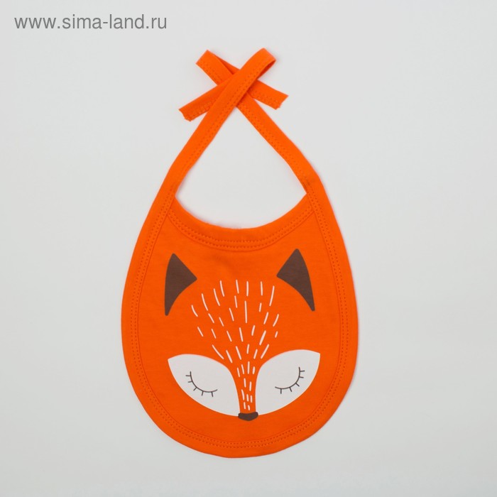 Слюнявчик Крошка Я "Лисичка", оранжевый - Фото 1