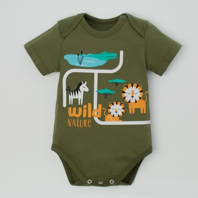 Боди Крошка Я "Safari. Animals", зелёный, р. 24, рост 68-74 см