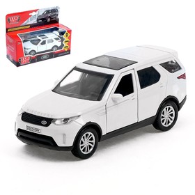 Машина металлическая инерционная Land Rover Discovery, цвет белый, открываются двери, 12 см