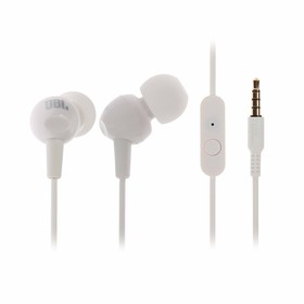 Наушники JBL C100SI, вакуумные, микрофон, 100 дБ, 16 Ом, 3.5 мм, 1.2 м, белые 4284577