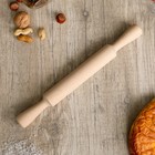 Скалка с ручками для теста, дерево берёза, 35×3.5 см - Фото 2