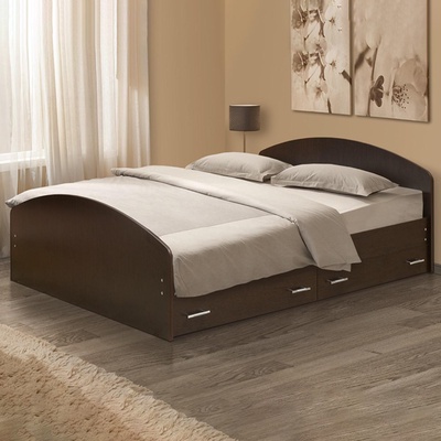 Кровать на уголках №2 с ящиками, 1200×2000 мм, цвет венге