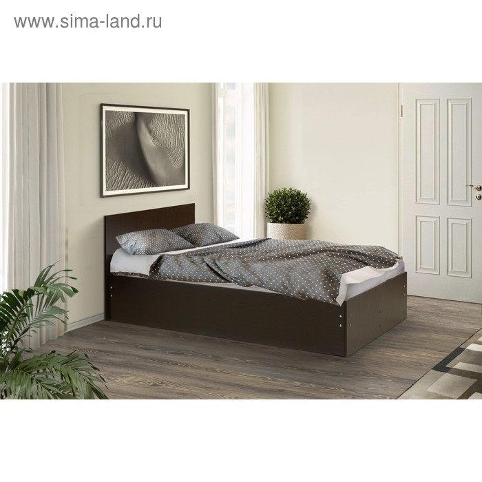 Кровать на уголках №4, 1400 × 2000 мм, цвет венге