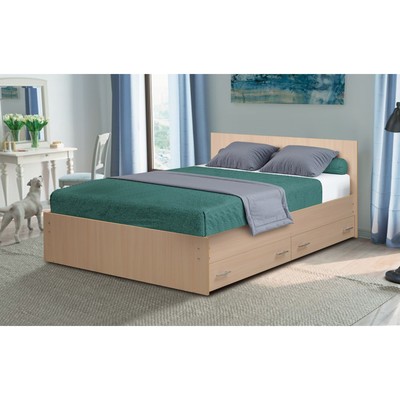 Кровать на уголках №4 с ящиками, 1400×2000 мм, цвет молочный дуб