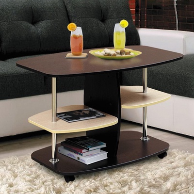 Стол журнальный №2, 900×500×505 мм, цвет венге / дуб выбеленный матовый