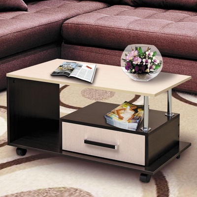 Стол журнальный №13, 900×500×475 мм, цвет венге / цвет молочный дуб