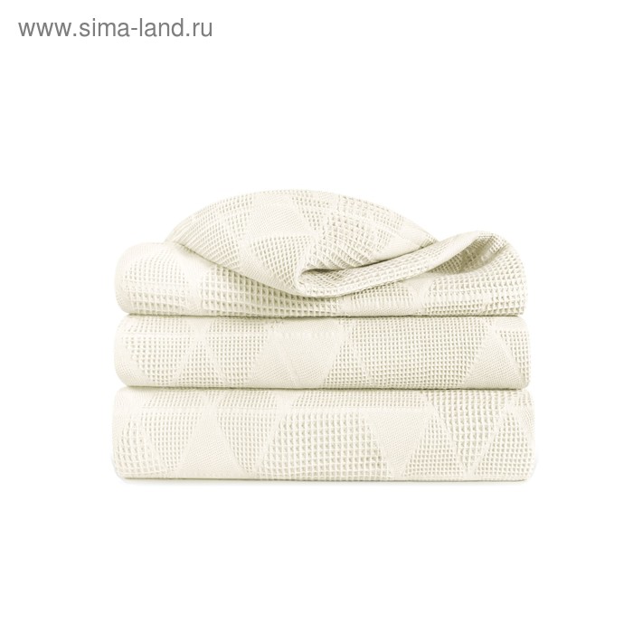 Плед, размер 220 × 190 см, жаккард, цвет льняной - Фото 1