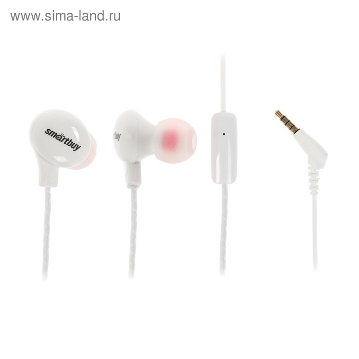 Наушники SmartBuy ORB SBH-750, вакуумные, микрофон, 95 дБ, 16 Ом, 3.5 мм, 1.2 м, белые - Фото 1
