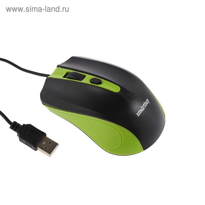 Мышь Smartbuy ONE 352, проводная, оптическая, 1600 dpi, USB, зелёно-чёрная - Фото 1