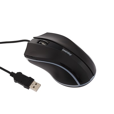 Мышь проводная Smartbuy ONE 338, оптическая, подсветка, 1000 dpi, USB, чёрная