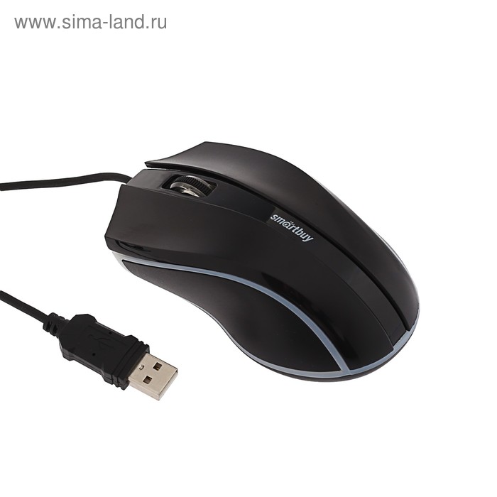 Мышь Smartbuy ONE 338, проводная, оптическая, подсветка, 1000 dpi, USB, чёрная