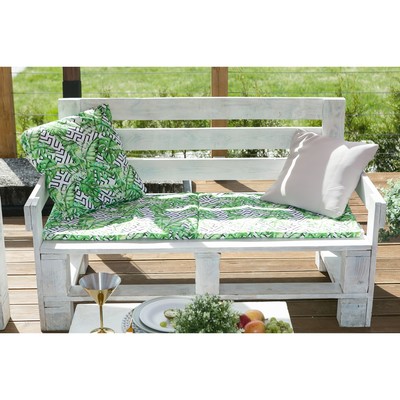 Подушка на трехместную скамейку «Этель» Геометрия, 45×150 см, репс с пропиткой ВМГО, 100% хлопо