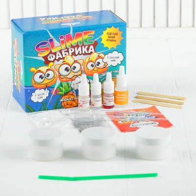Слайм фабрика "Ананас" 3 слайма в наборе, тянется, лепится, прыгает