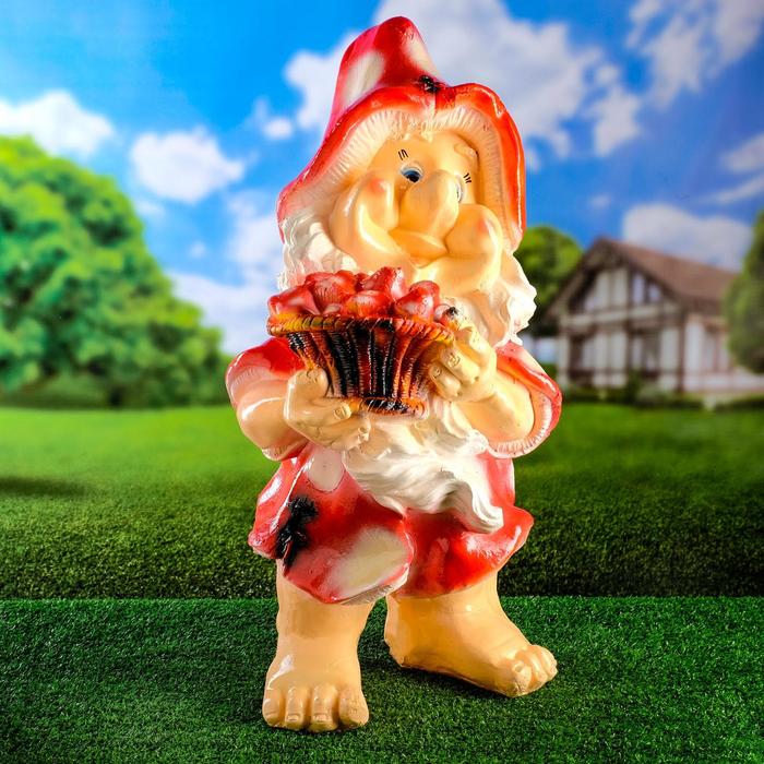 Садовая фигура "Девочка мухомор" большая 70х30см - Фото 1