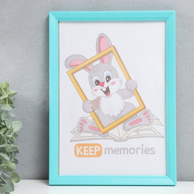 Фоторамка пластик L-5 21х30 см Бирюзовый (пластиковый экран)