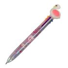 Ручка шариковая автоматическая 6-х цветная Фламинго, белая (штрихкод на штуке), в пакете - Фото 2