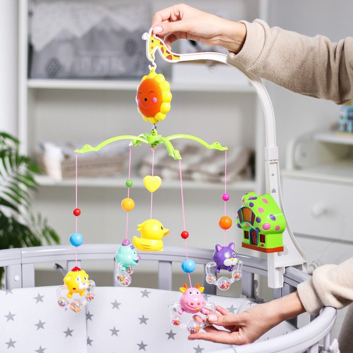 УЦЕНКА Мобиль музыкальный на кроватку «Пряничный Домик №1», заводной, МИКС