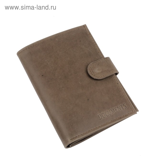 Обложка для автодокументов и паспорта, отдел для купюр, цвет коричневый - Фото 1