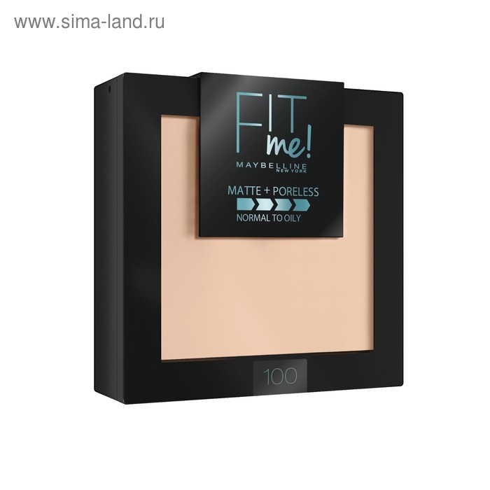 Пудра для лица Maybelline Fit Me, скрывающая поры, тон 100, фарфоровый - Фото 1