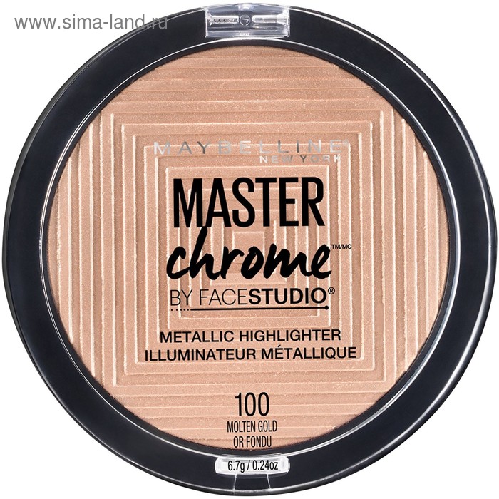 Хайлайтер для лица Maybelline Master Chrome, оттенок 100 Molten Gold - Фото 1