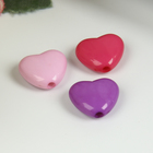 Бусины для творчества "Сердце", 10 мм, 30 грамм, светло-розовые, розовые, фиолетовые - фото 24376631