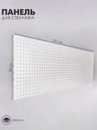 Панель для стеллажа, 35×100 см, перфорированная, шаг 2.5 см, белая - Фото 1