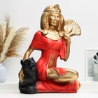 Фигура "Клеопатра с пантерой сидя большая" бронза/красный, 21х39х51см - Фото 5