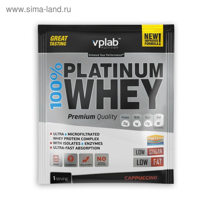 Протеин VPLAB 100% Platinum Whey sachets / 30 g / капучино - Фото 1