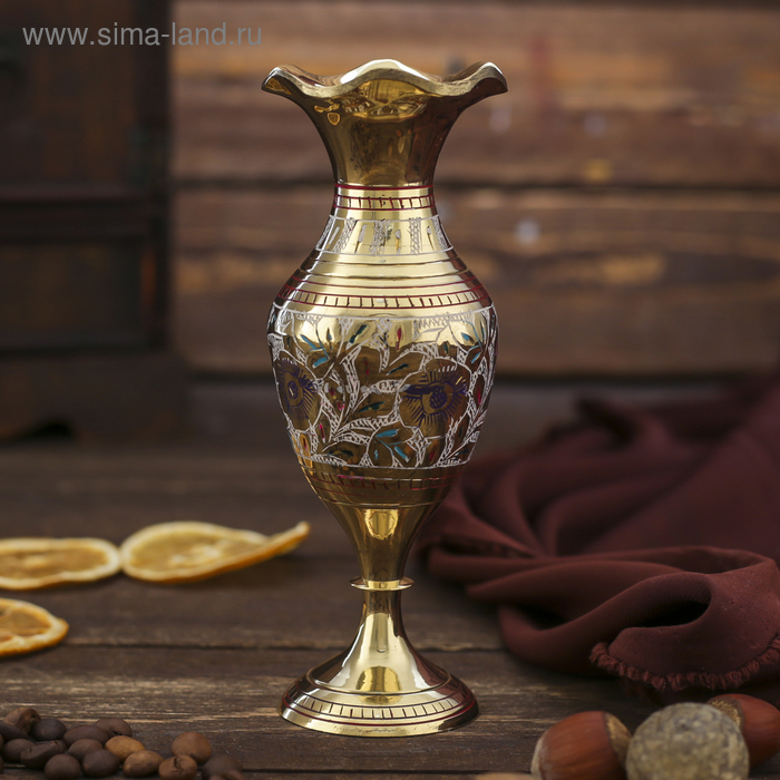 Интерьерный сувенир ваза "Белая эмаль" h -14 см, d-6 см - Фото 1