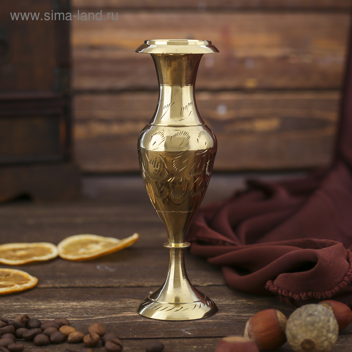 Интерьерный сувенир ваза "Золотые перья" h -14 см, d-4,5 см - Фото 1