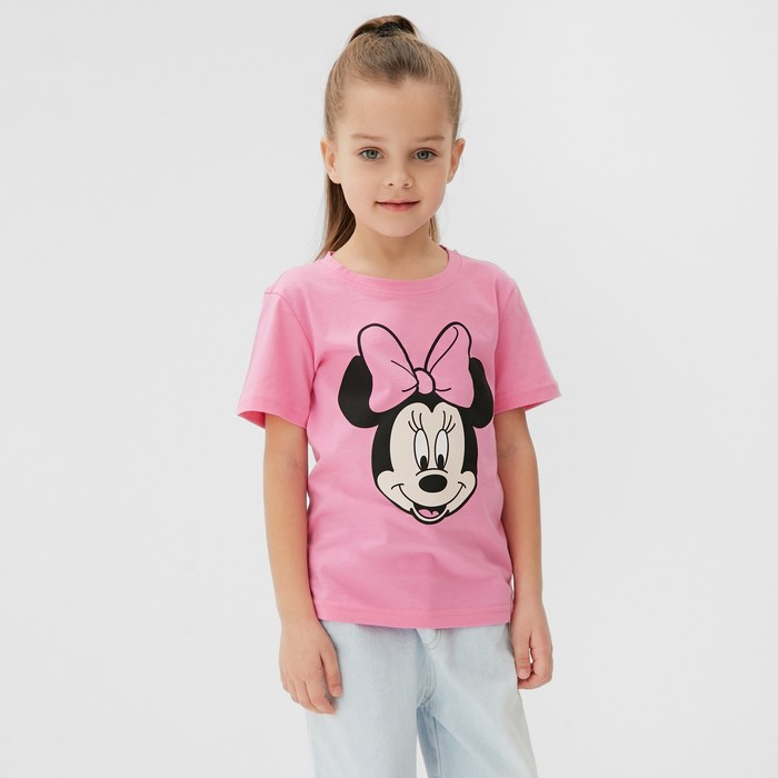 Футболка детская Disney "Минни", рост 110-116 (32), розовый - фото 1907001850