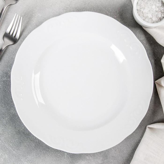 Тарелка Добрушский завод «Бельё», d=24 см, фарфор, белая - Фото 1