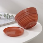 Горшок для цветов с поддоном «Алиса», 500 мл, d=13 см, h=8 см, цвет терракот - Фото 2