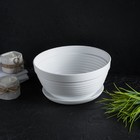 Горшок для цветов с подставкой «Алиса», 1.5 л, d=20 см, h=10 см, пластиковый, белый - Фото 4