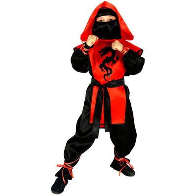 Карнавальный костюм «Ниндзя: Чёрный дракон», рубашка, брюки, защита, пояс, маска, р. 40, рост 152 см