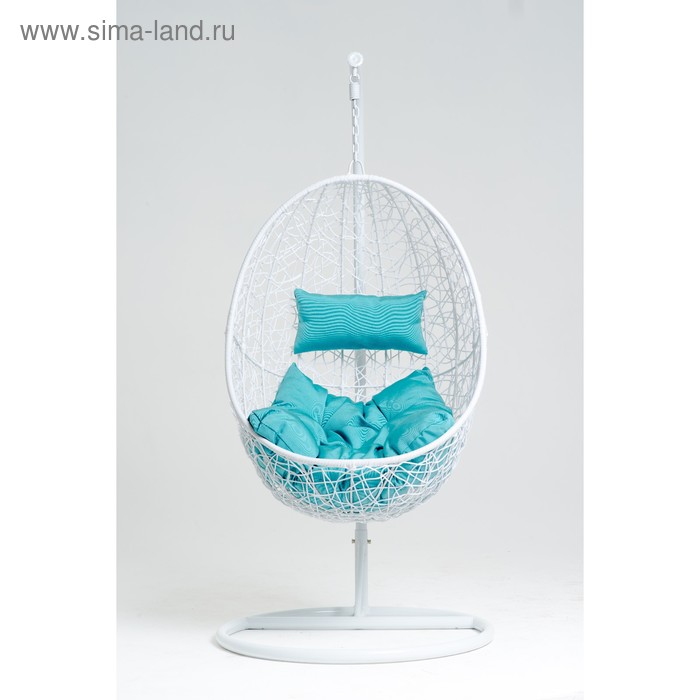 Подвесное кресло, с подушкой, искусственный ротанг, цвет белый, 44-004-03