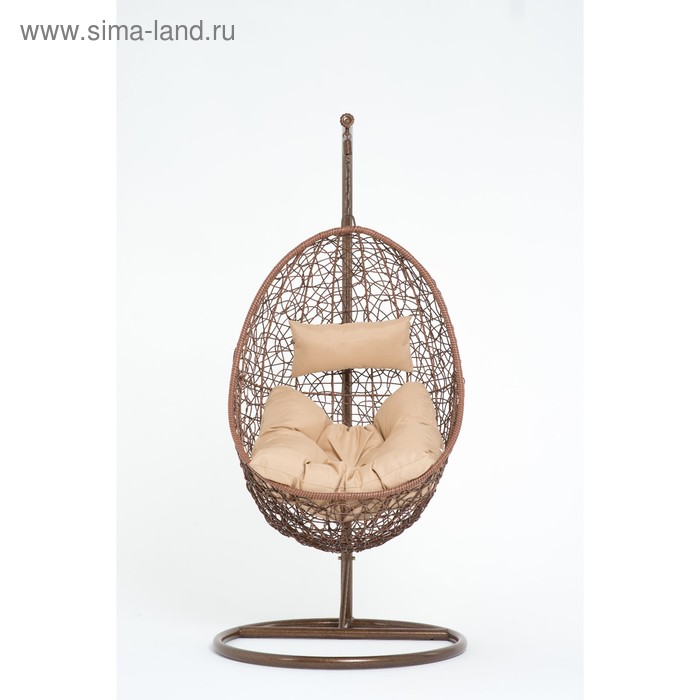 Подвесное кресло, с подушкой, искусственный ротанг, цвет коричневый, 44-004-04