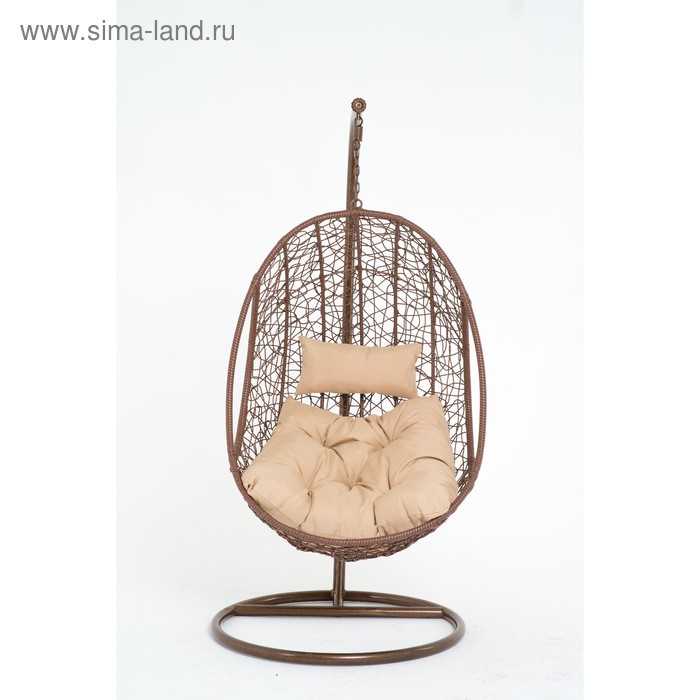 Подвесное кресло, с подушкой, искусственный ротанг, цвет коричневый, 44-004-11